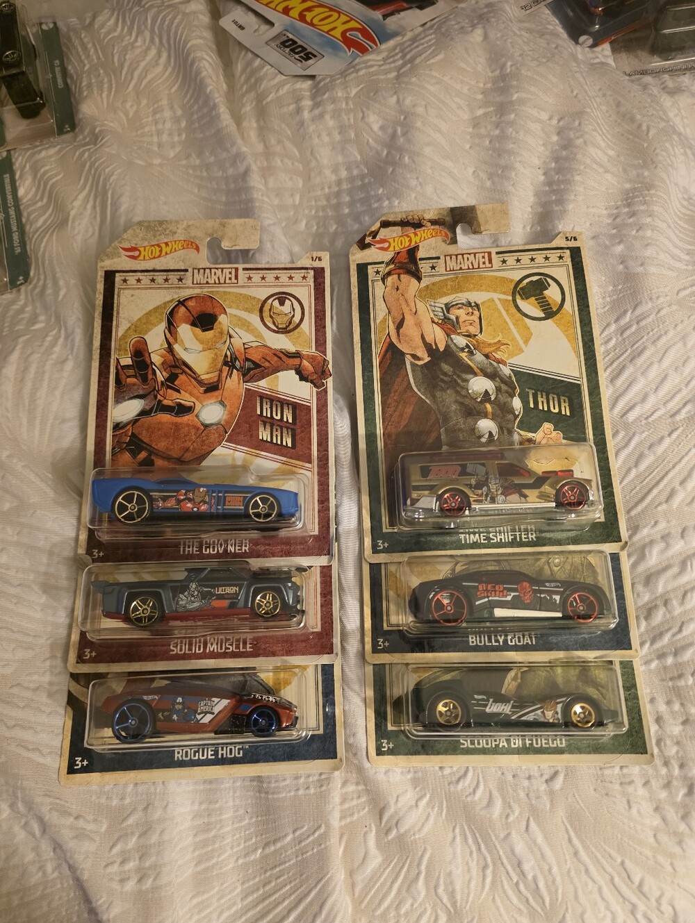 MarveCOLLECTOR HOT WHEELS COMPLETE SET OF 6